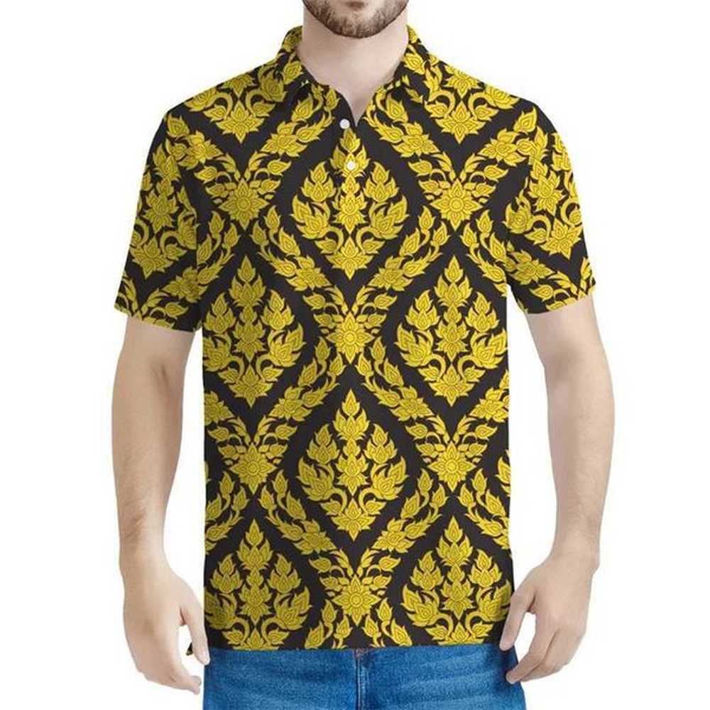 Men's Polos Thai Ethnic 3d Printed Polo Shirt For Men Clothes Summer Street Short Sved Tees Thailand Patterns Oversized T-Shirt Tops H2