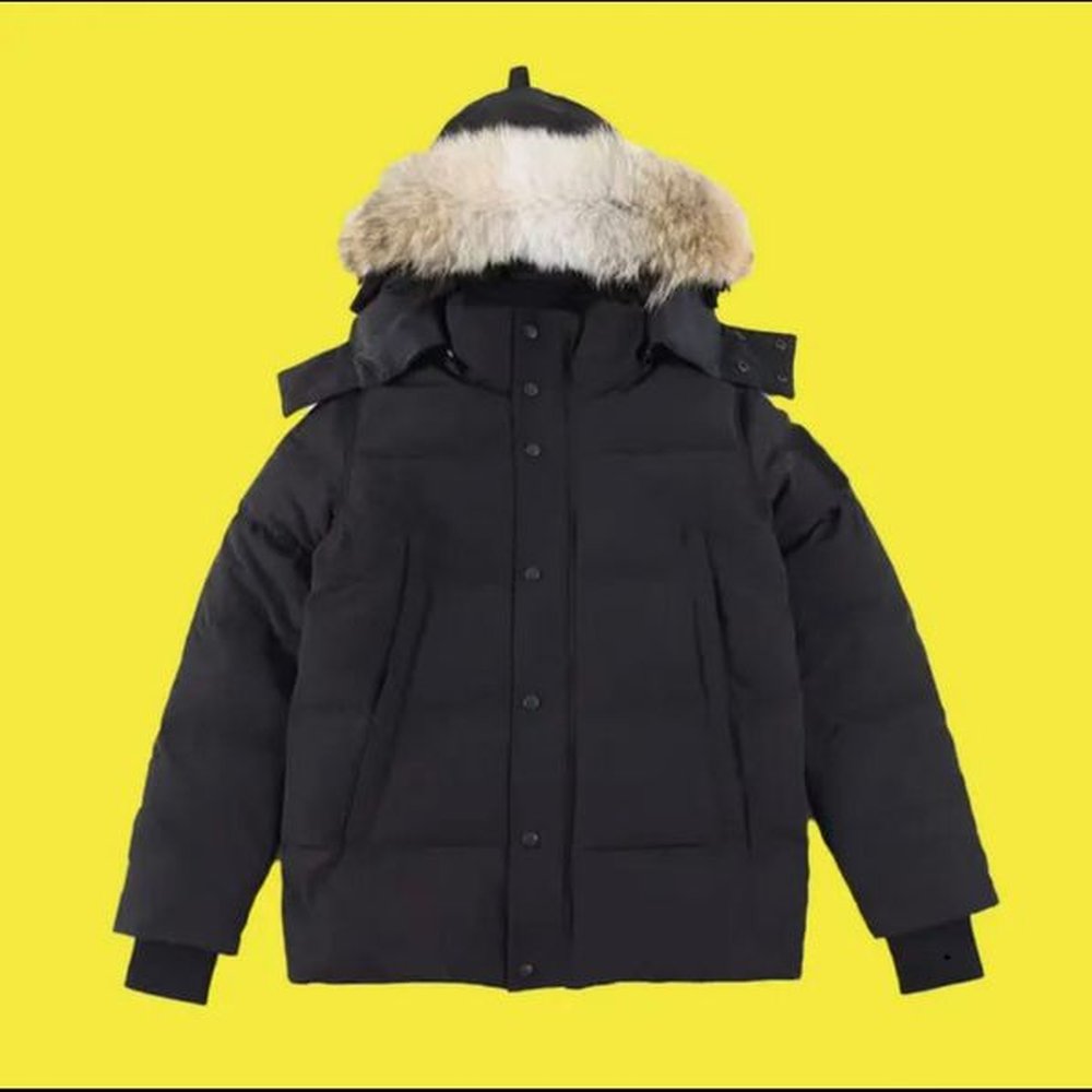mens puffer jacket Wolf fur collar with large pockets designer jacket canadian Wyndham jacket Parker hooded thickened coat Keep warm and win