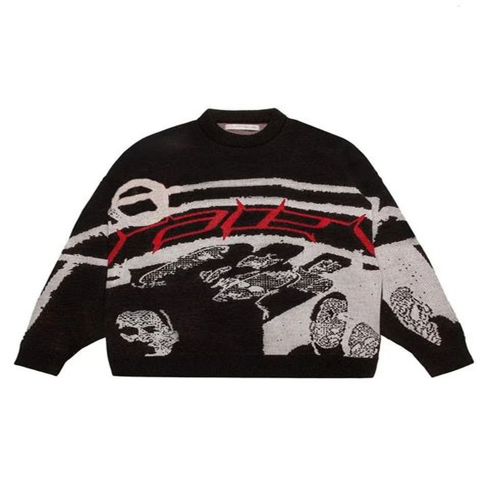 mens pullovers sweaters creative stripes womens knitted streetwear maiden oversized