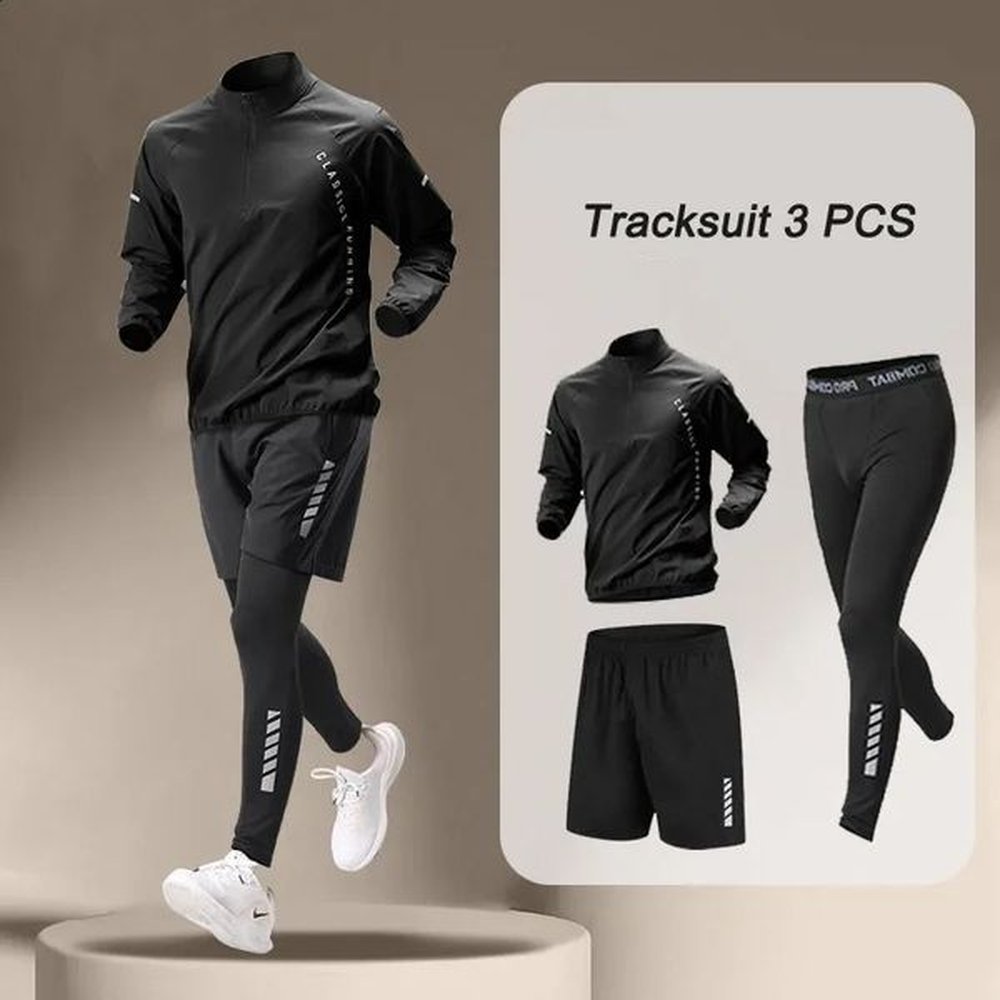 Mens set outdoor quick drying jacket set 1-3 pieces fitness exercise jogging exercise clothing Korean gym clothing sportswear 241203