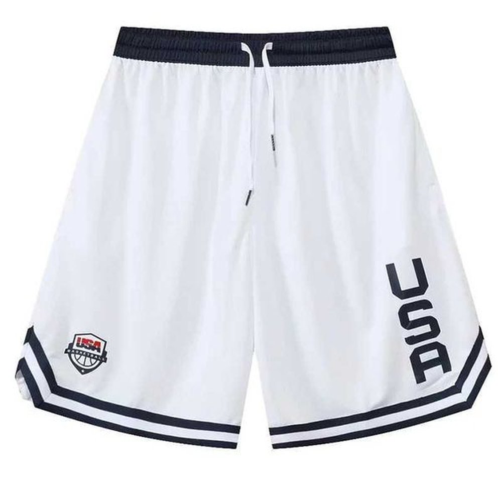Men's Shorts American printed basketball shorts training mens active shorts loose pocket cycling training running gum sports underwear