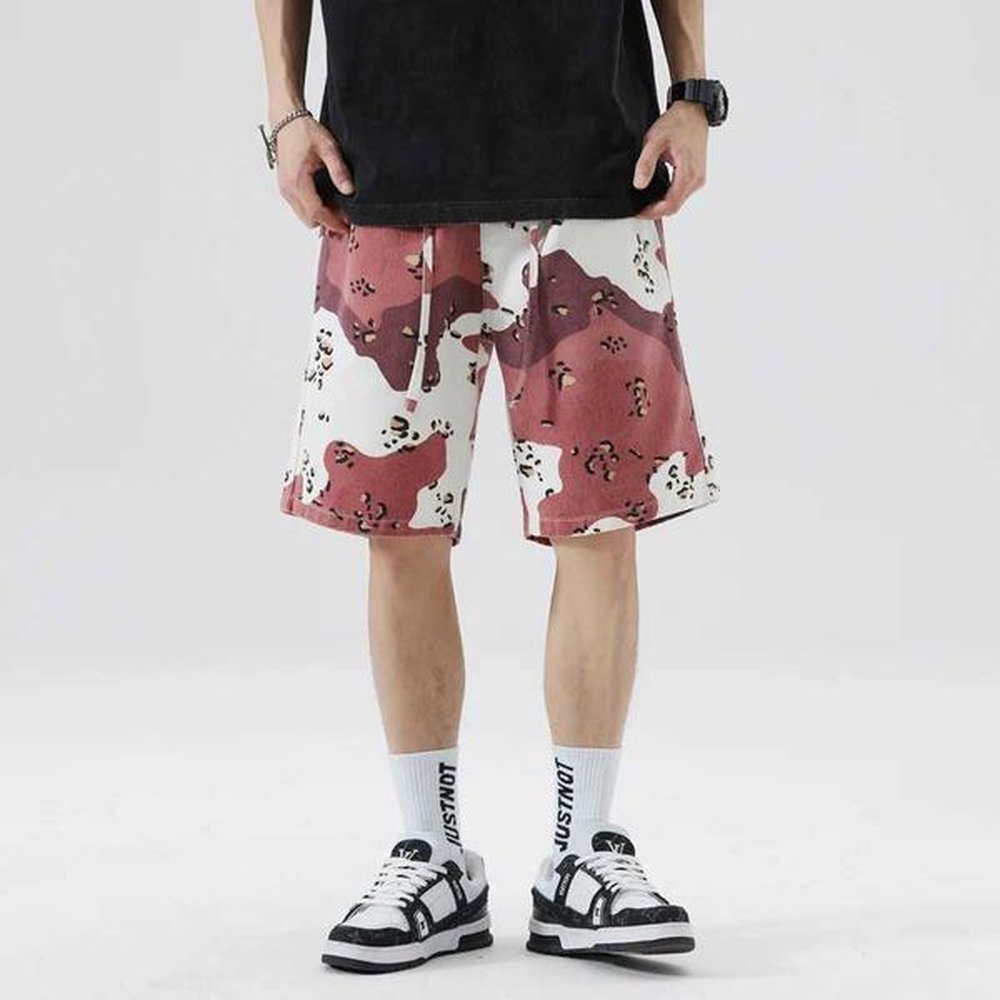 Mens Shorts Camouflage denim shorts suitable for Men2024 new summer loose fashionable trendy handsome personalized fully matched casual fift