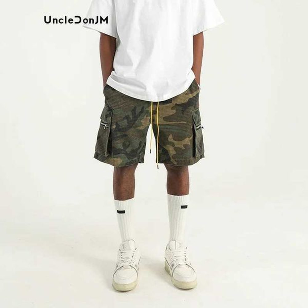Men's Shorts Camouflage shorts mens casual pocket cargo pants summer streetwear basketball shorts drawstring shorts J241219