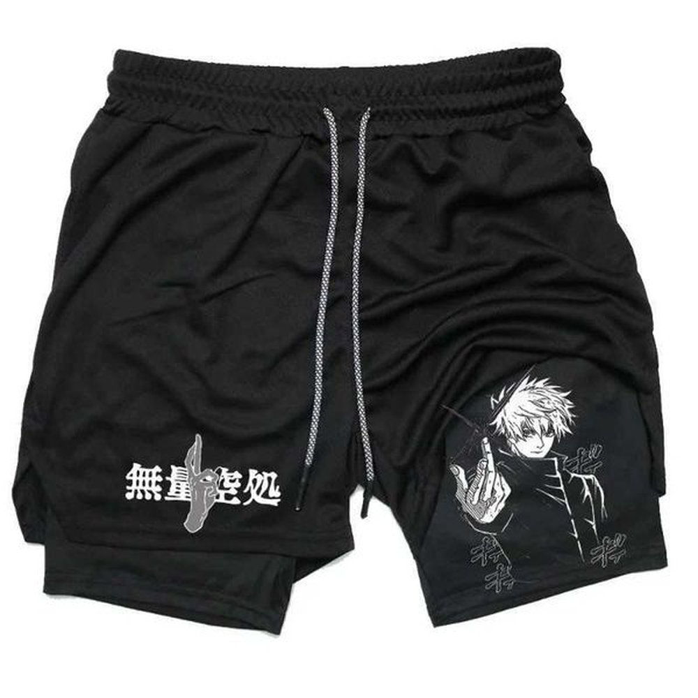 Men's Shorts Compression shorts summer sportswear mens gym 2-in-1 training and exercise mens sports shorts H241126