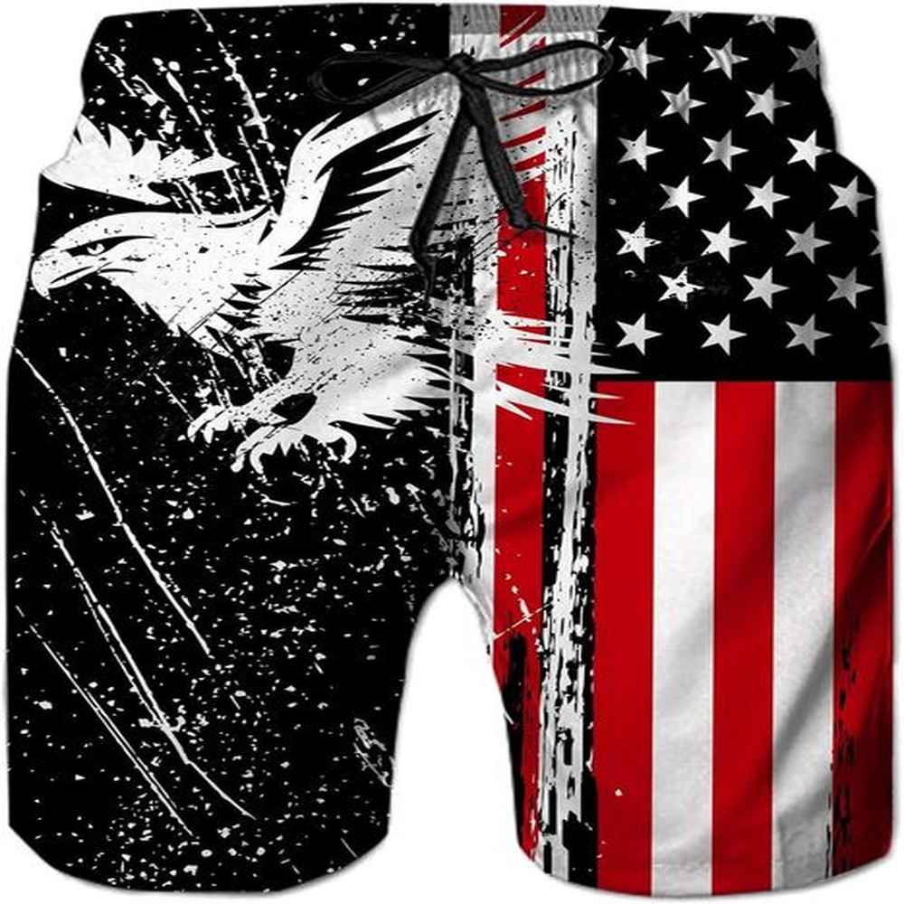 Mens shorts 3D printing pattern Swim Trunks Quick Dry Beach pants for mens with Pockets Cool Mesh Lining Bathing Suits