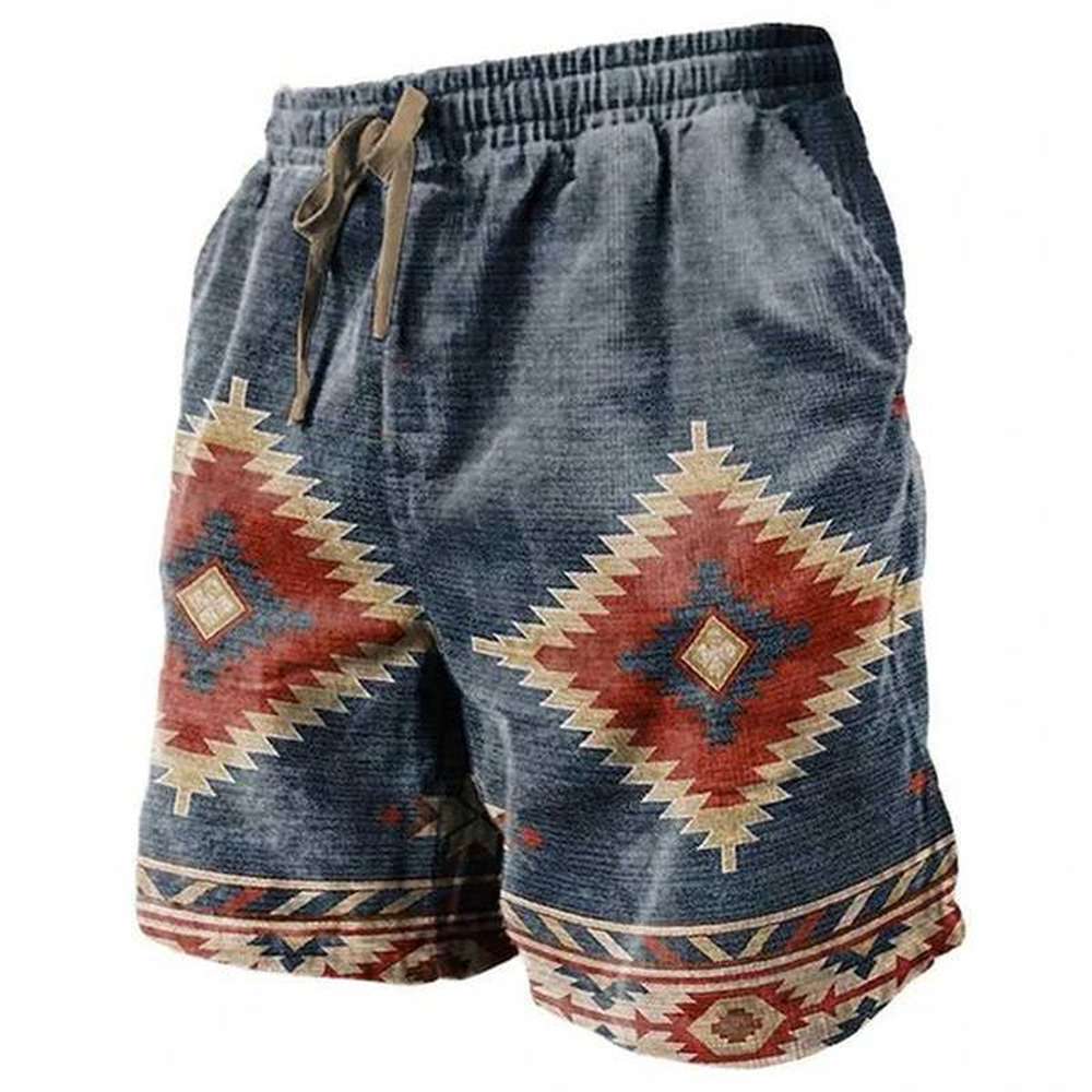 Men's Shorts Ethnic Totem 3D Printing Mens Beach Pants Mens Summer Breathable Shorts Mens Fitness Street Shorts Large Drawstring J25011