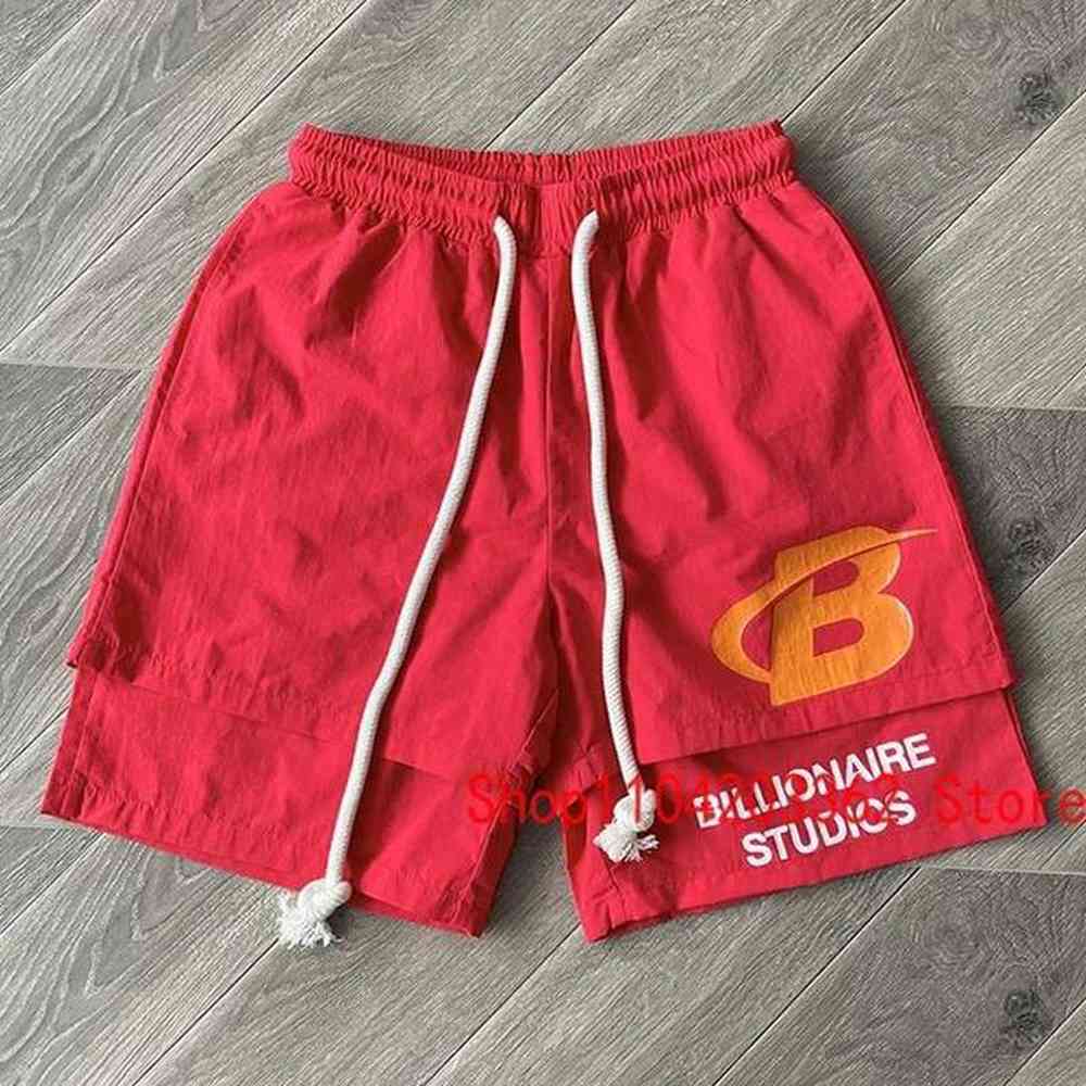 Men's Shorts High Strt Male Female Billionaire Shorts Europe American Hip Hop Style Strt Rap Pop Sports Casual Short-pants Harajuku Sty