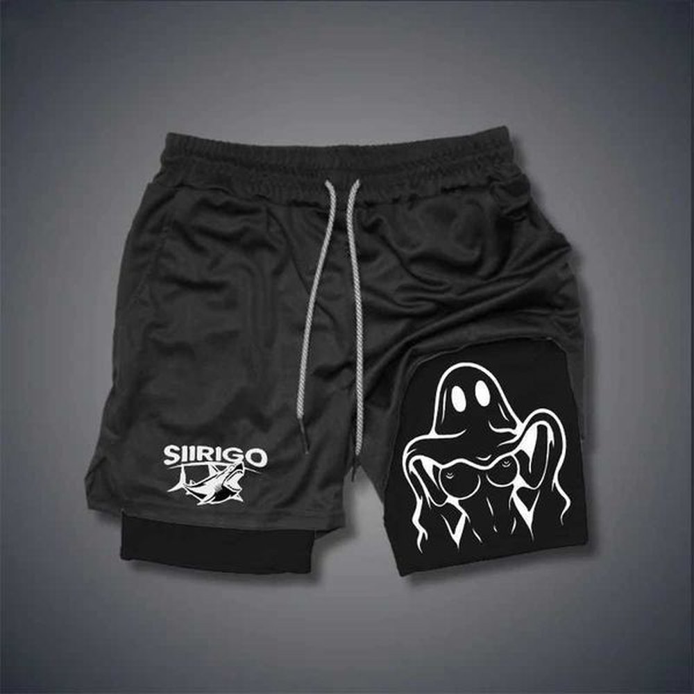 Men's Shorts Mens summer slim fit double-layer shorts suitable for mens sports and quick drying breathable shorts H241126