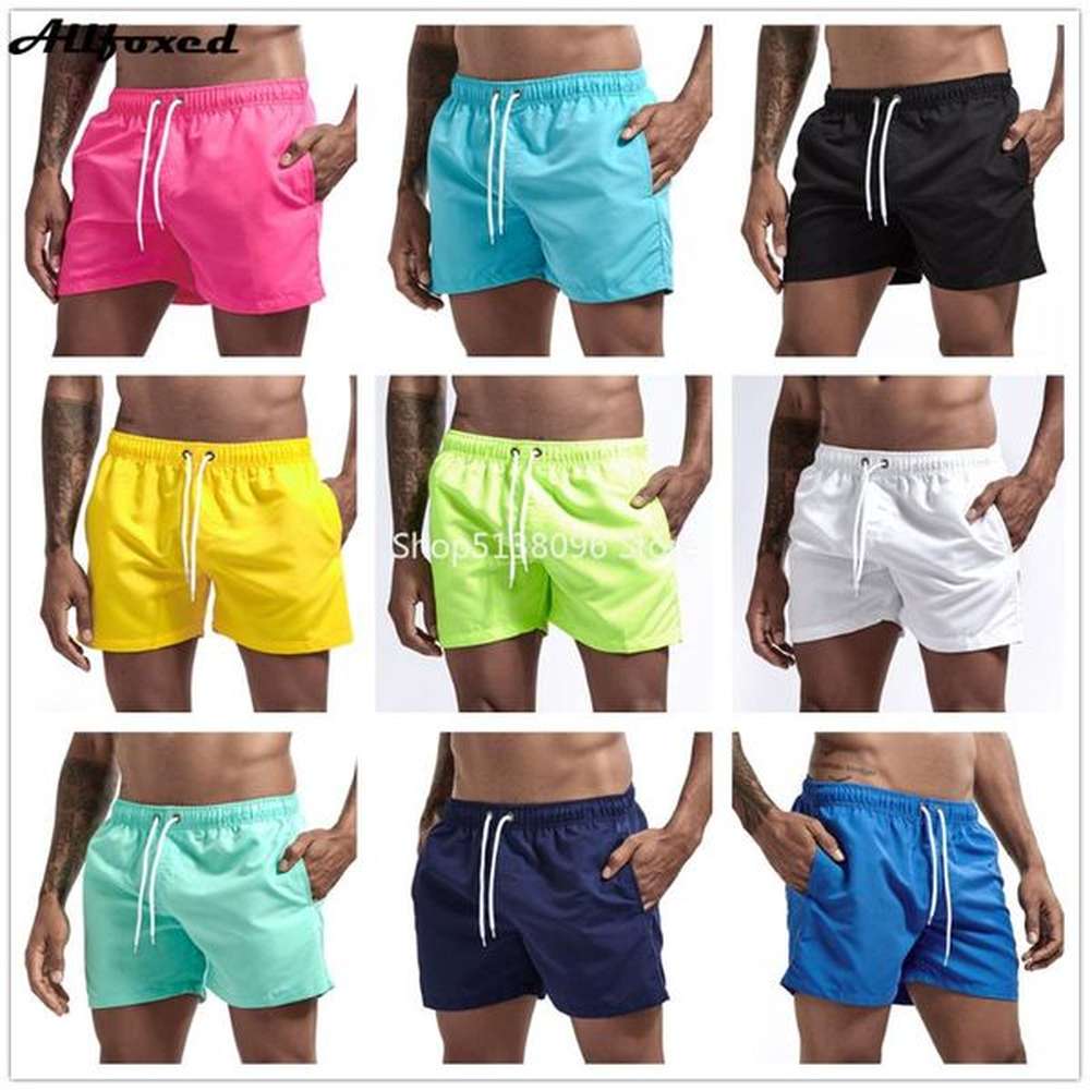 Men's Shorts Pocket Swimming For Men Swimsuit Swim Trunks Board Pants Boxer Summer Bathing Beach Wear Surf Short
