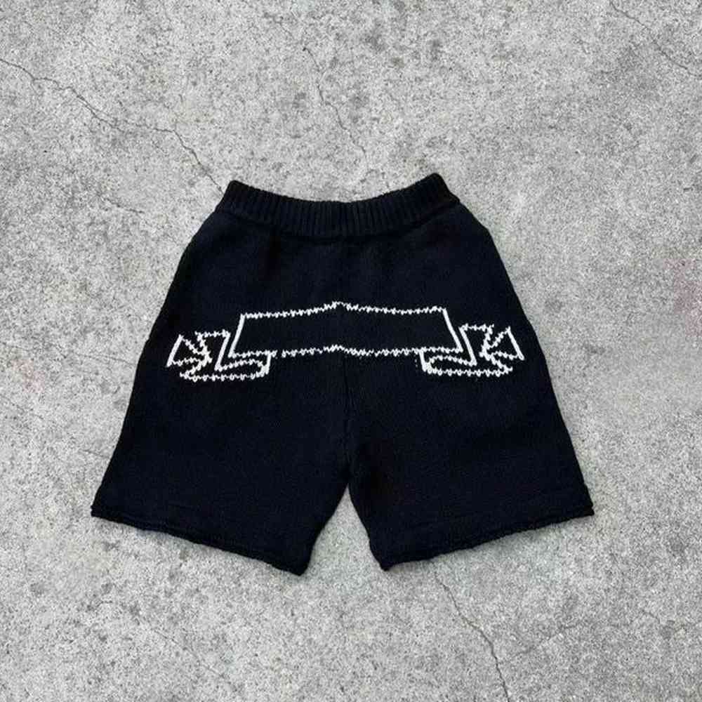 Mens Shorts Real Pos Mens Designer Knit Black Fashion X250203
