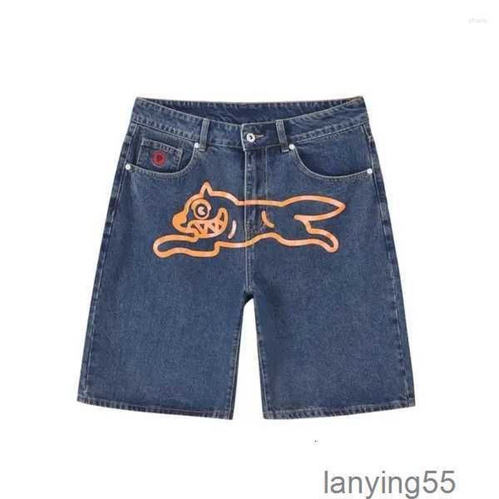 Mens Shorts Retro Summer Casual Denim Water Wash Hip Hop Printed Beach Pants Jeans Y2k Men Gym Basketball Jorts 1HWOF