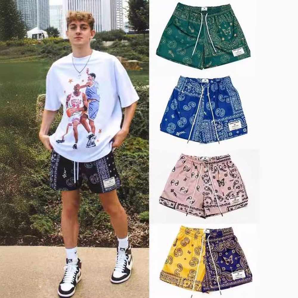 Mens Shorts RYOKO RAIN Summer Mens Men And Womens Fashion Beach Seaside Casual Mesh Sports Quick-drying Quarter Pants
