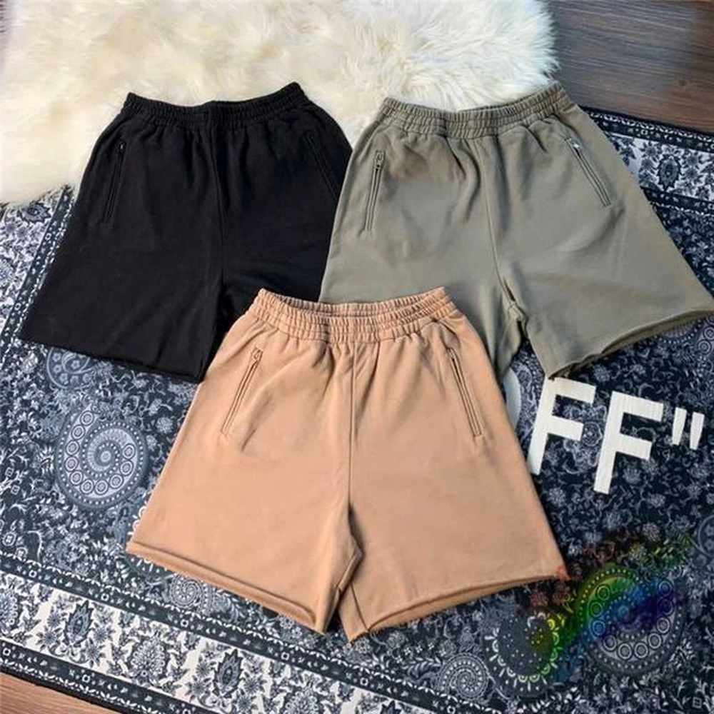 Men's Shorts Season 6 Shorts Blank Shorts Men Women 1 1 High Quty Zipper Pockets Terry Cotton Solid Ye Brches T240508