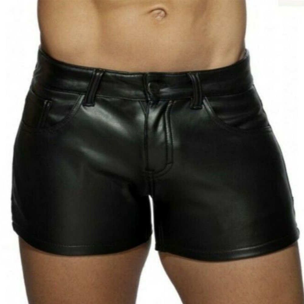 Men's Shorts 2023 Solid Color Casual Short Leather Pants Summer Large Size Fashion Nightclub for Male 5XL Ropa Hombre 230703