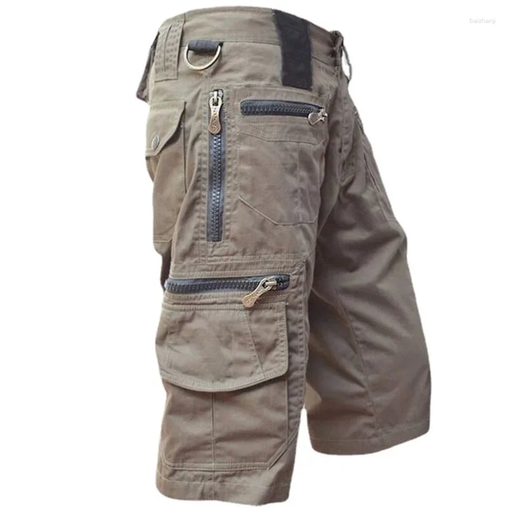 Mens Shorts 2024 Summer Camouflage Cotton Zipper Casual Multiple Pocket Regular Pants Goods Riding Motorcycle