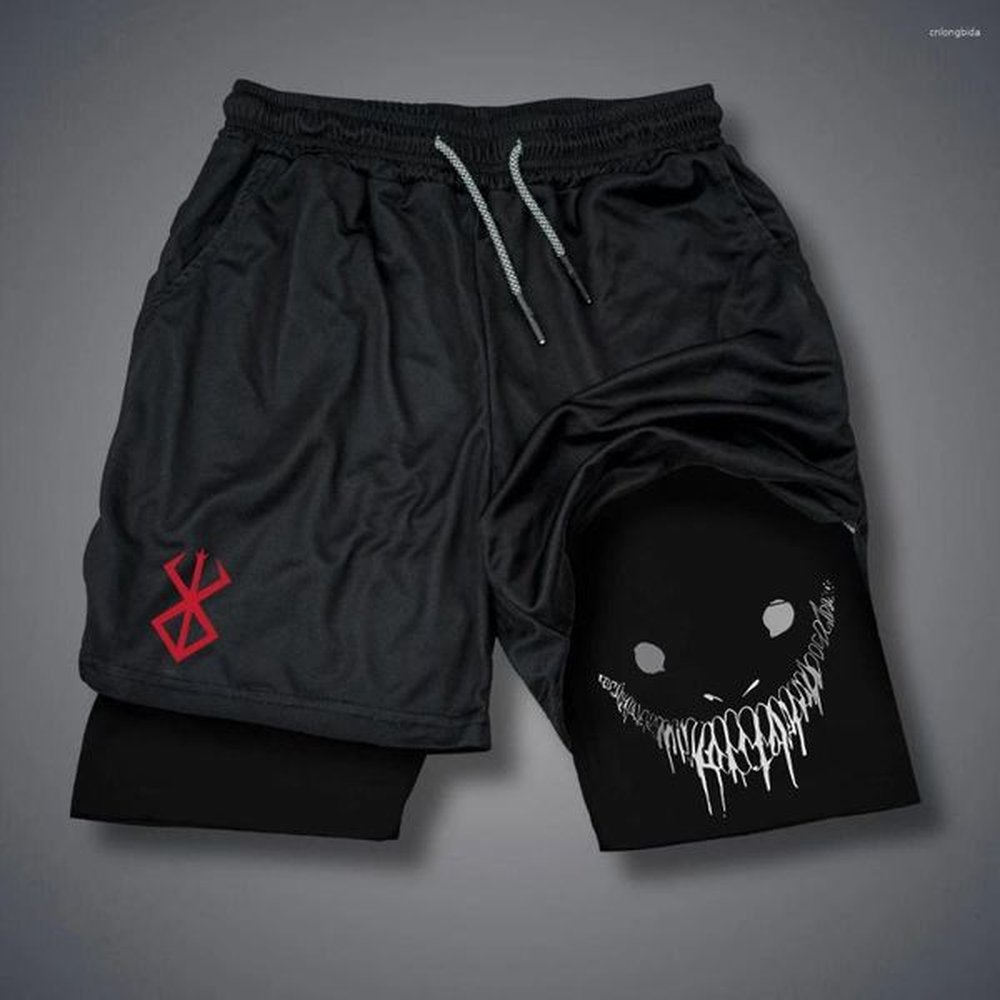 Men's Shorts Summer Men Running Fitness Gym Training 2 In 1 Sports Quick Dry Workout Jogging Double Deck