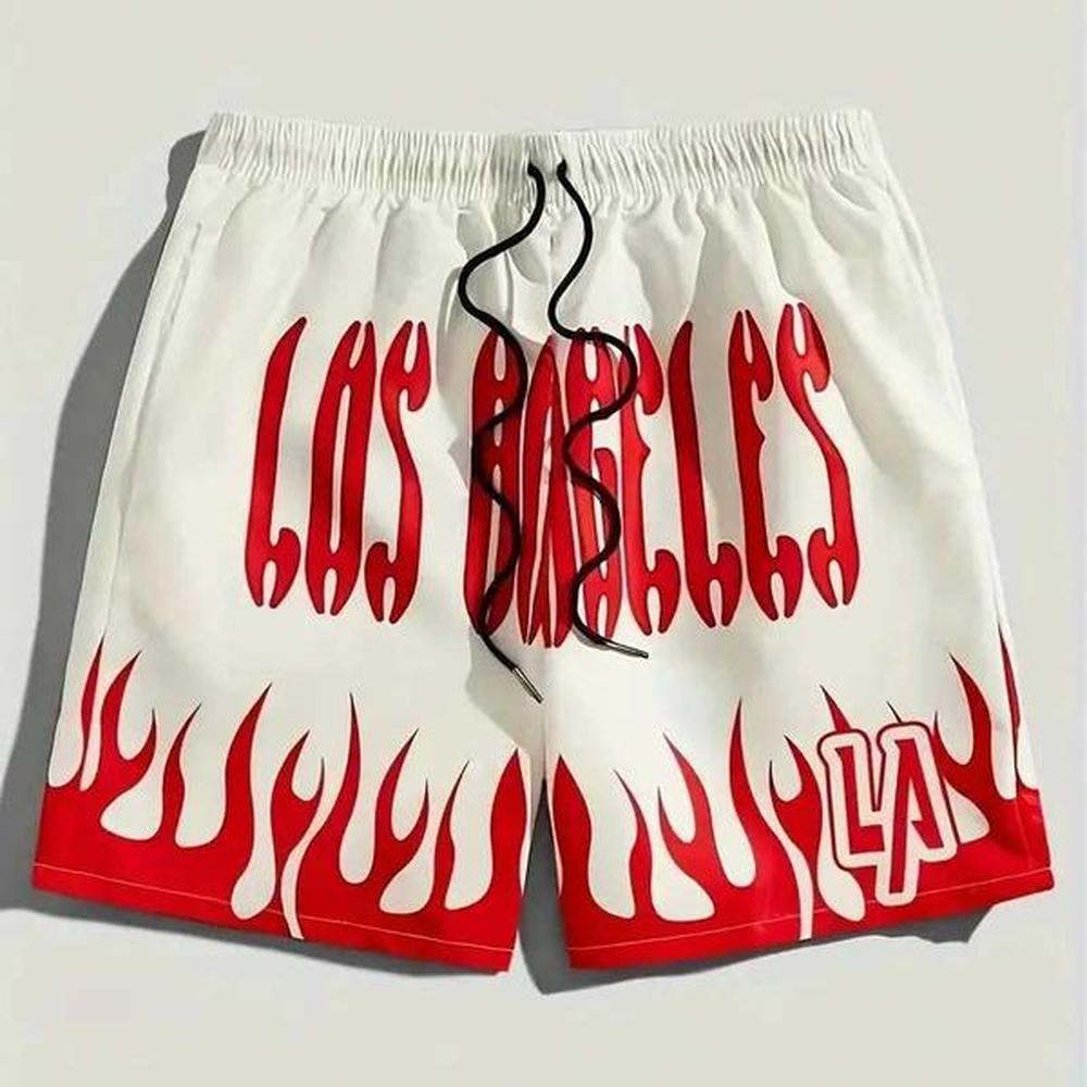 Men's Shorts Summer Mens Los Angeles Shorts Sports Fitness Clothing Fashion Letter Beach Clothing Training Jogging Street Clothing J241