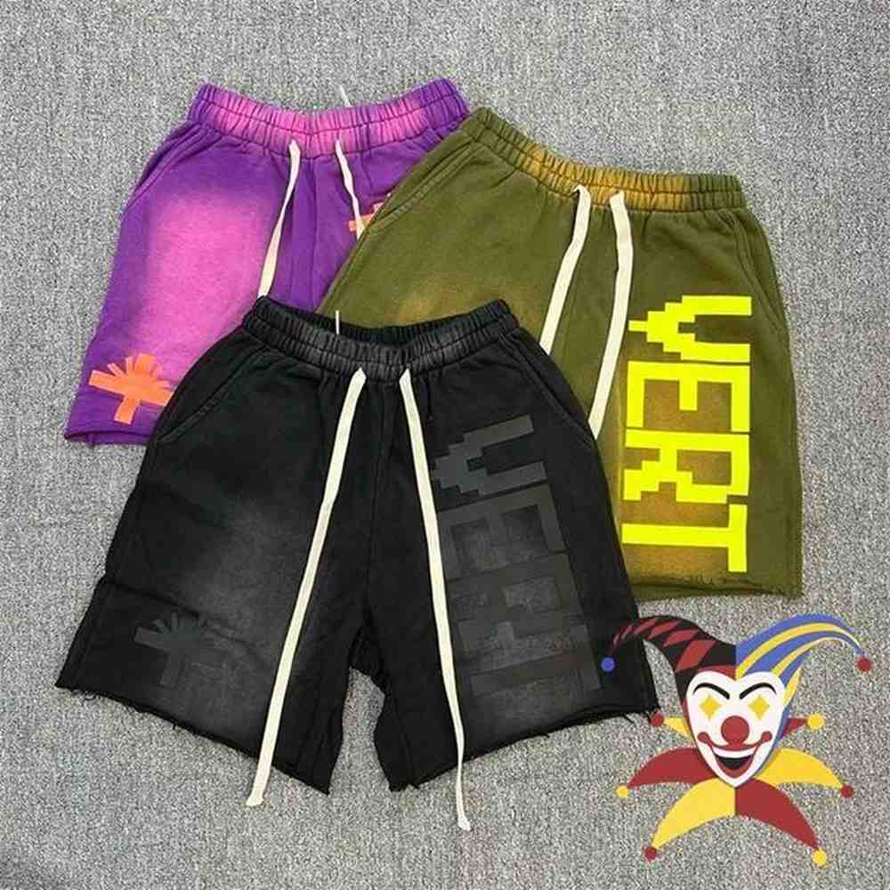 Men's Shorts Tie-dyed VERTABRAE Sweat Shorts Men Women Washed Drawstring Brches T241118
