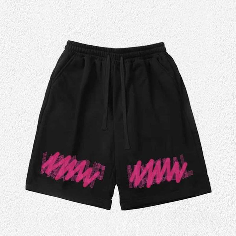 Men's Shorts WASSUP Shorts Mens Summer American Printed Casual Pants Womens Trendy Brand Straight 2024 New Five-point Pants Beach Sport
