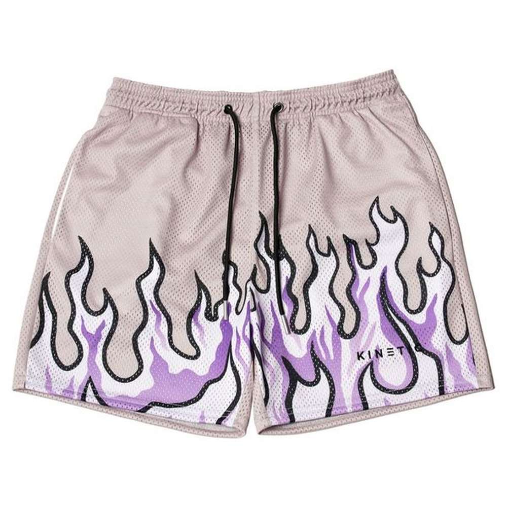 Men's Shorts White Kitten Pattern Fashionable Temperament Trend Casual Loose Summer Drawstring Sport Light Green