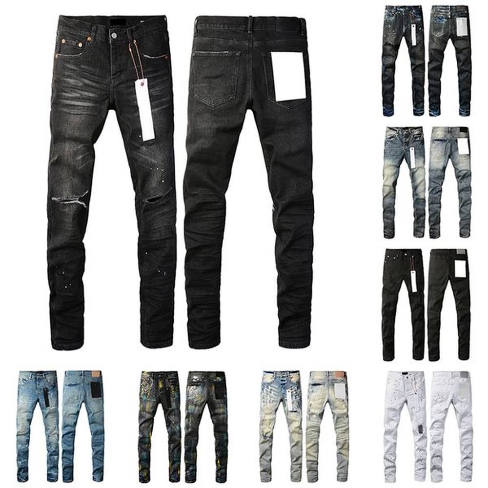 Mens Slim Fit Denim Jeans with Distressed Detail - Trendy Designer Wear