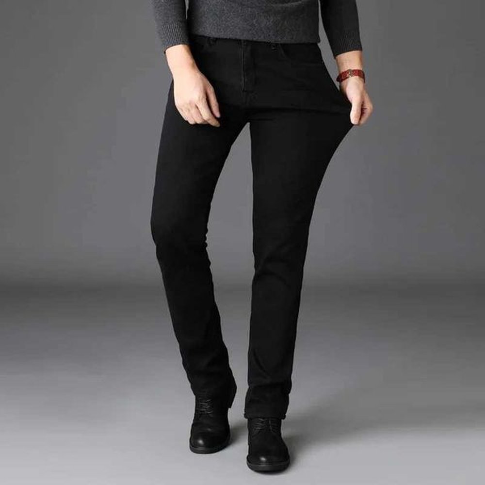 Mens slim fit denim pants stretch black jeans classic business style fashionable pure mens brand casual Trouser W241118