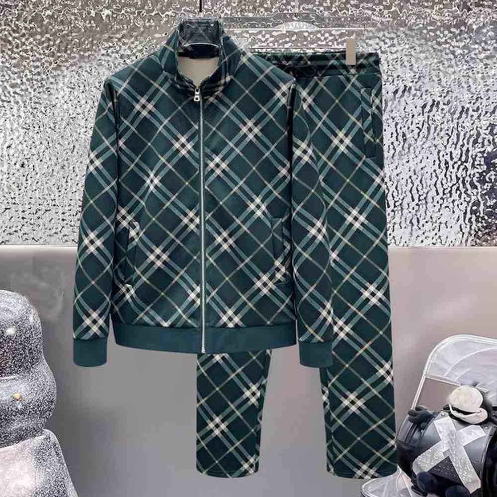 Men's sports suit, top designer clothing, men's long sleeved standing neck cardigan with long pants, women's jogger training