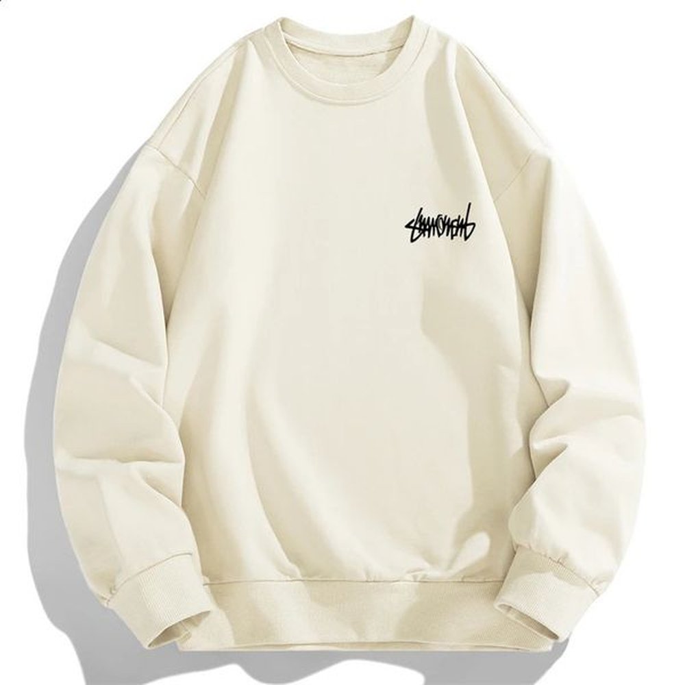 mens sportswear round neck zipper autumn spring long sleeved T-shirt mens printed hoodie round neck zipper fashionable hip-hop 240830