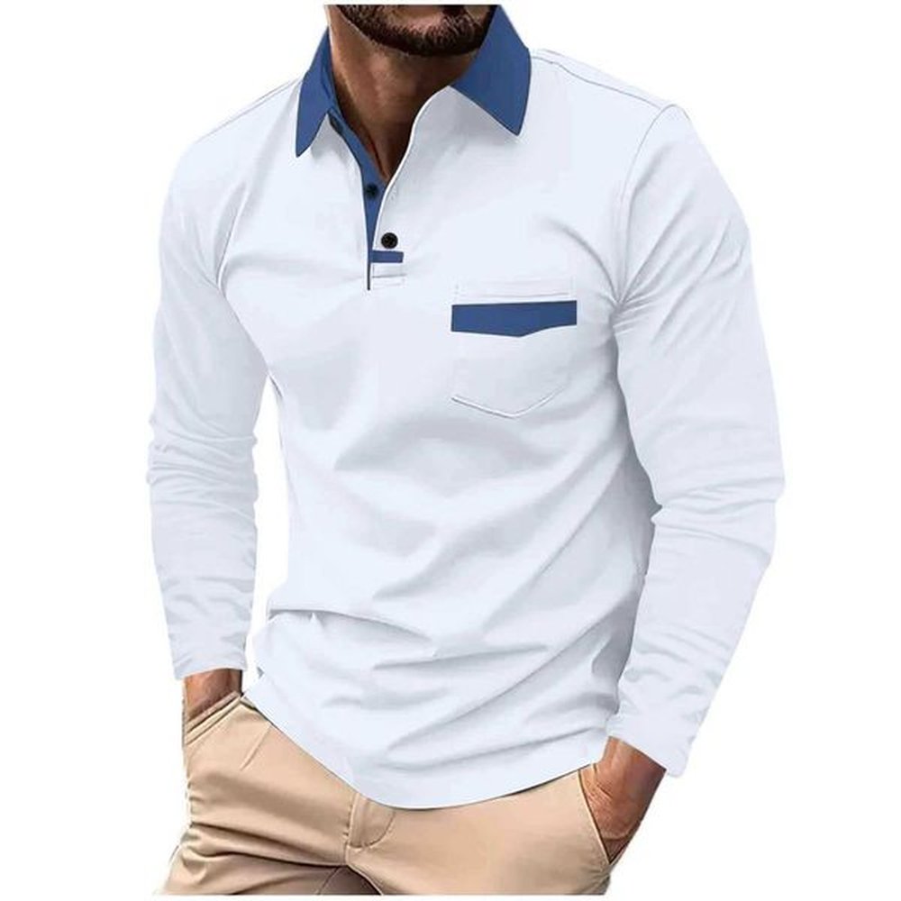 Mens Spring and Autumn New Casual Long Sved Shirt Fashion Pocket Comfortable Classic Collar Sportswear Top W241106