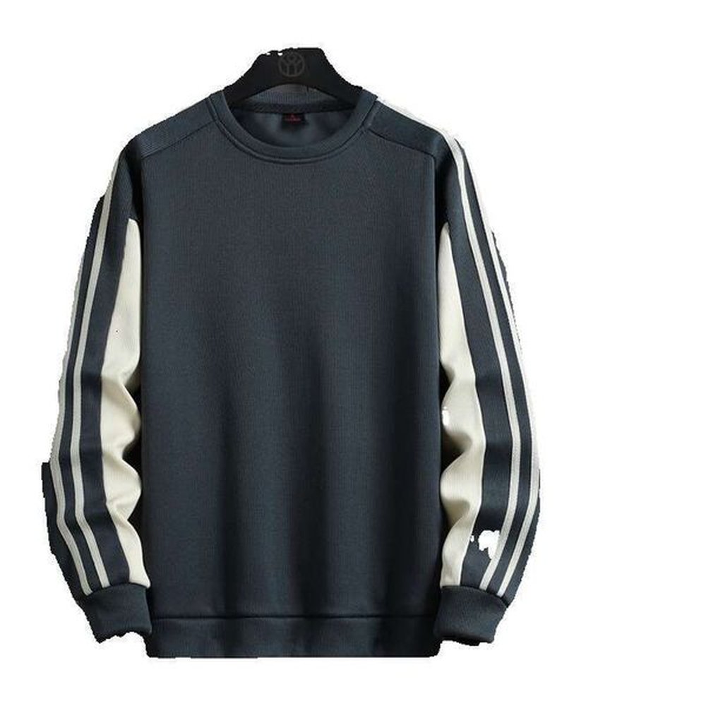 Men's 2024 Spring New Versatile Long Sleeved T-shirt Pullover Round Neck Hoodie Men's Base Shirt Large Size Sweet Outstanding Swea