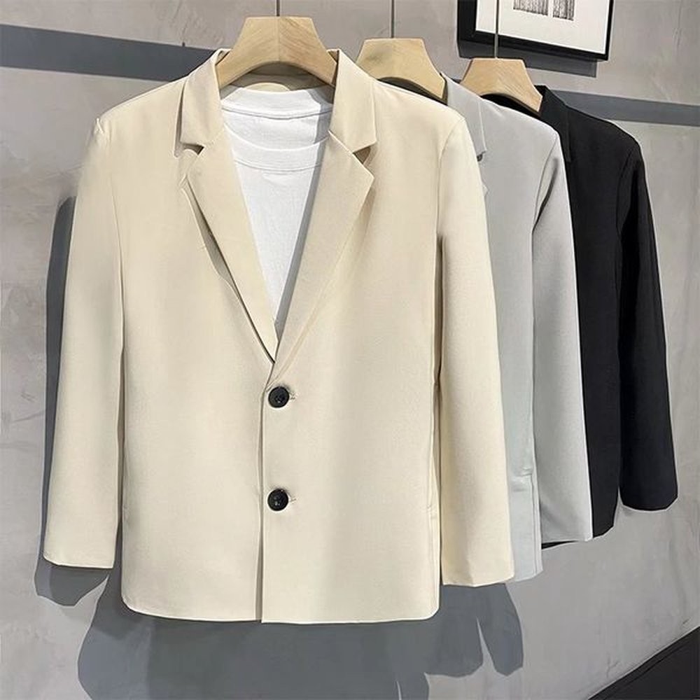 men's spring slim fit casual suit jacket H480