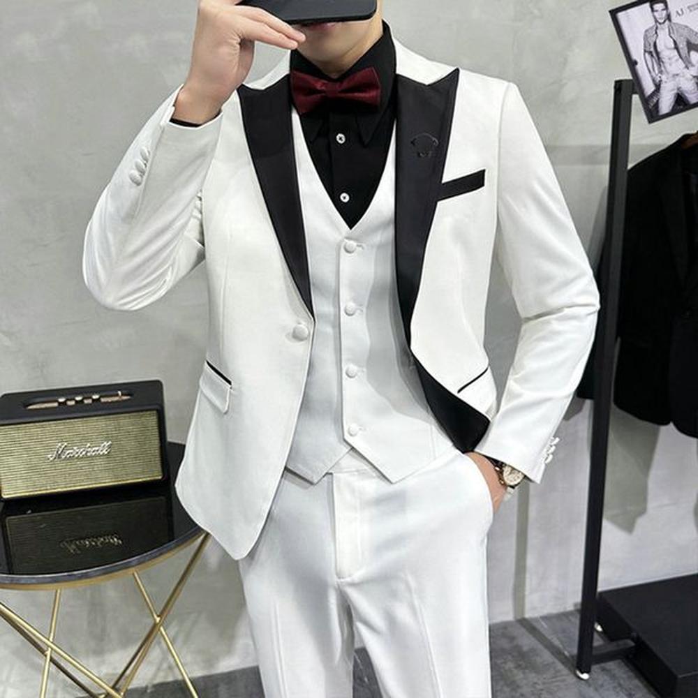 Men's Suit Blazer Classic Men's Suit 3 Pieces Tuxedo Lapel Companion Wedding Set Fashion Business Blazer Vest M-3XL