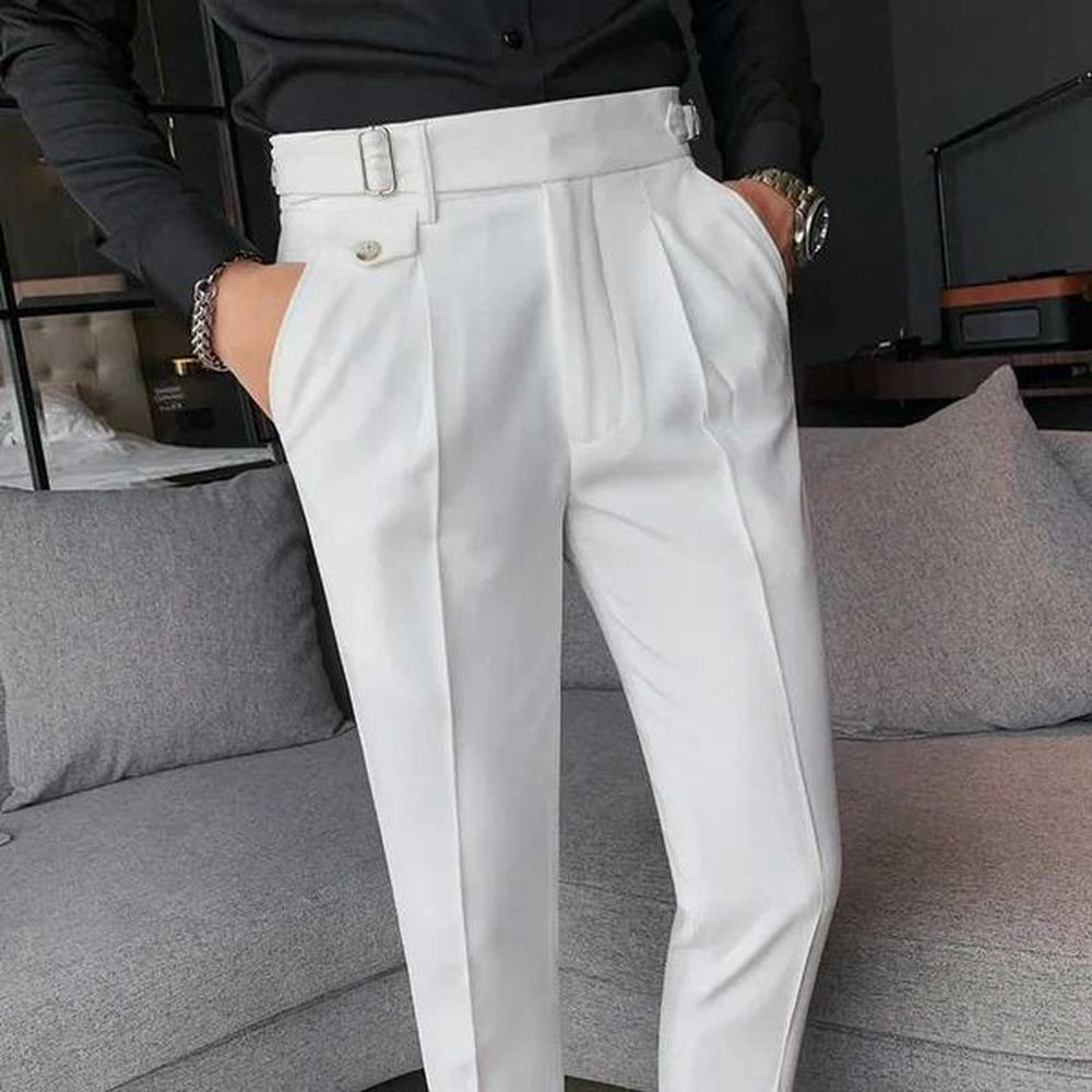 Mens suit pants 2024 new British business style casual solid slim straight mens casual mens long pants W24241123