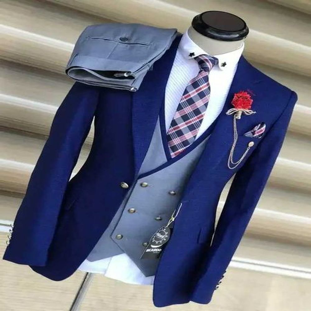 Men's Suits Blazers Business Suits for Men Wedding Groom Notch Lapel Double Breasted Vest Men Dress Come Homme Prom Party Men Clothes 3