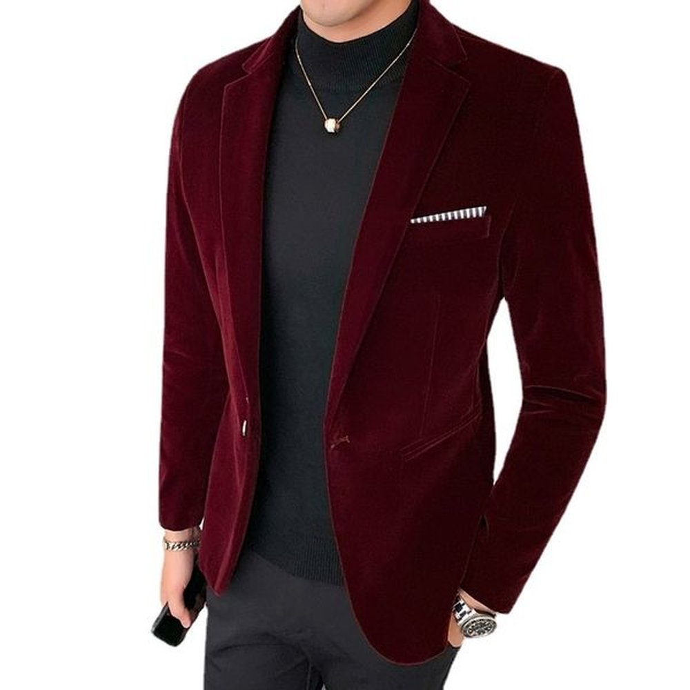 Men's Suits Blazers 5XL Autum Velvet Wedding Dress Coat Mens Blazer Jacket Fashion Casual Suit Jacket Stage Men's Business Blazers