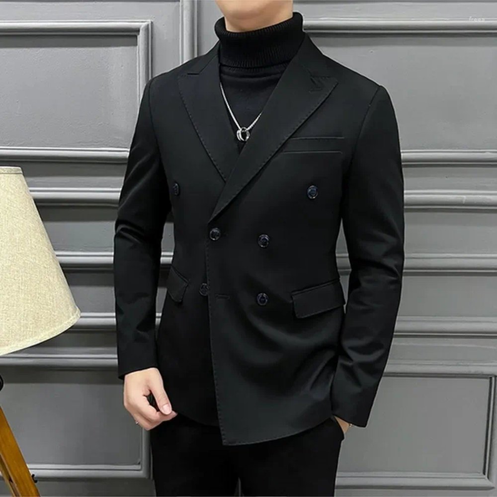 Men's Suits Double Breasted Trend Fashion Slim Fit Business Versatile Casual Formal Wear 11939 B1