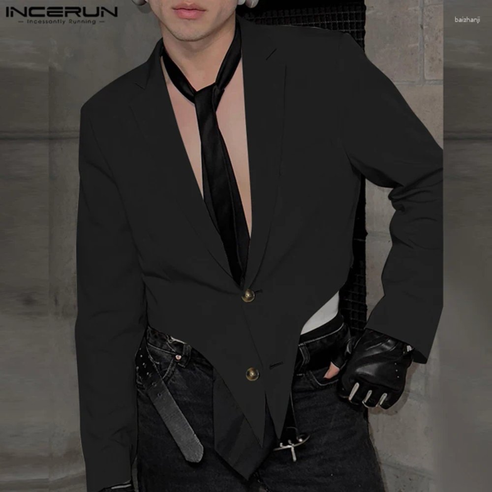 Mens Suits INCERUN Clothing Stylish Deconstructive Design Solid All-match Suit Coats Casual Streetwear Long Sleeved Blazer S-5XL 2024