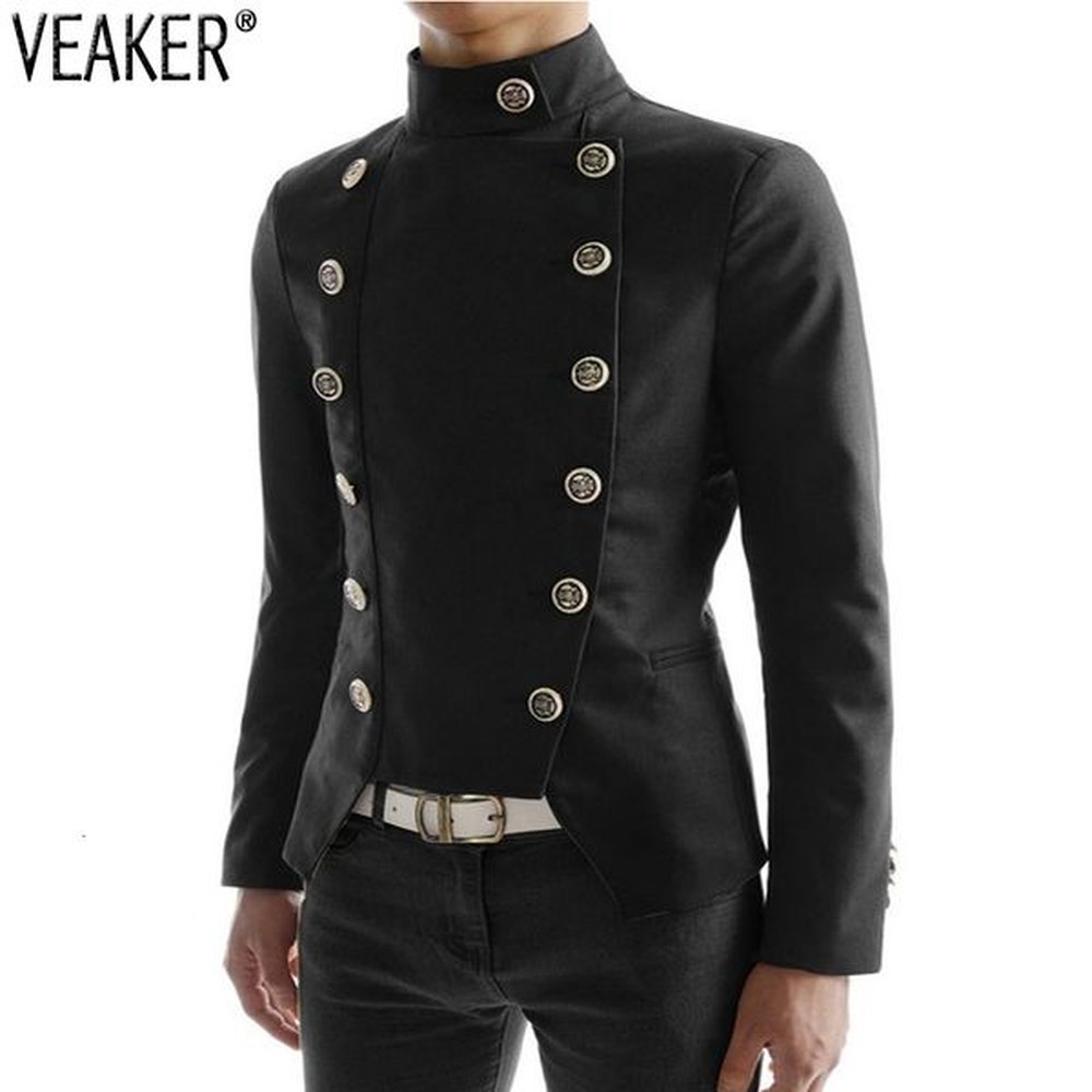 Men's Suits Slim Fit Blazers Male Double Breasted Solid Color Nightclub Party Suit Jacket S-2Xl 221121
