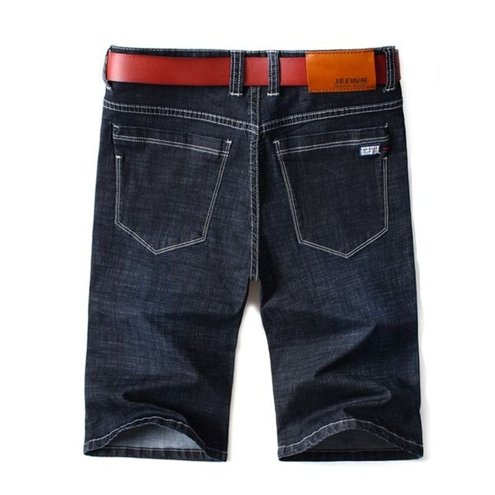 Mens Summer Stretch Lightweight Blue Denim Jeans Short For Men Jean Shorts Pants Plus Size Large 42 44 210723