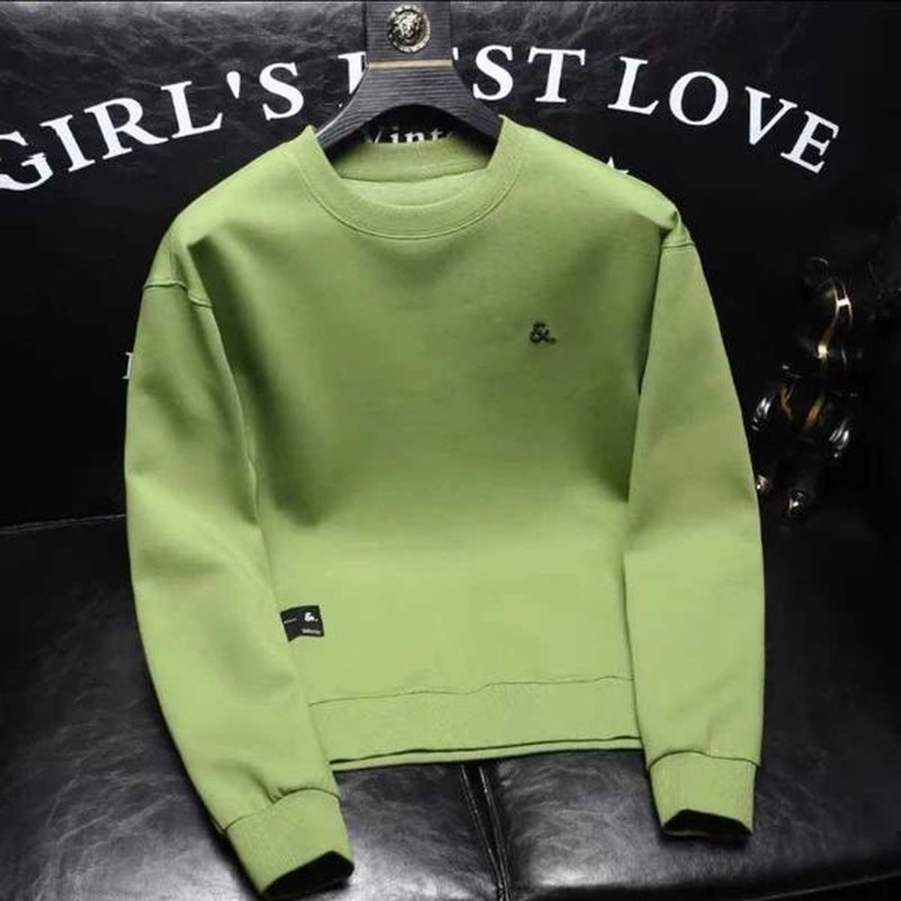 Men's Sweaters Autumn Mens Trendy Simple Casual Print All Match Sweatshirt Y2K Streetwear Round Neck Long Sve Loose Pullover Hoodies H2