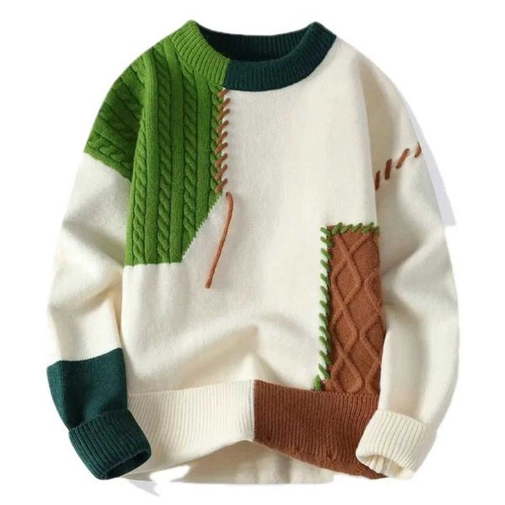 Men's Sweaters 2024 Autumn Winter Warm Mens Sweaters Fashion Turtleneck Patchwork Pullovers New Korean Streetwear Pullover Casual Men C