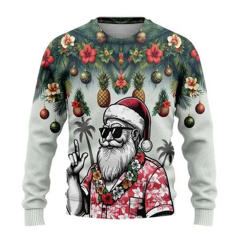 Men's Sweaters Hip Hop Santa Claus Graphic Sweatshirt Merry Christmas Ugly Sweater For Men Clothes Ornament Unisex Sweaters Female Y2k
