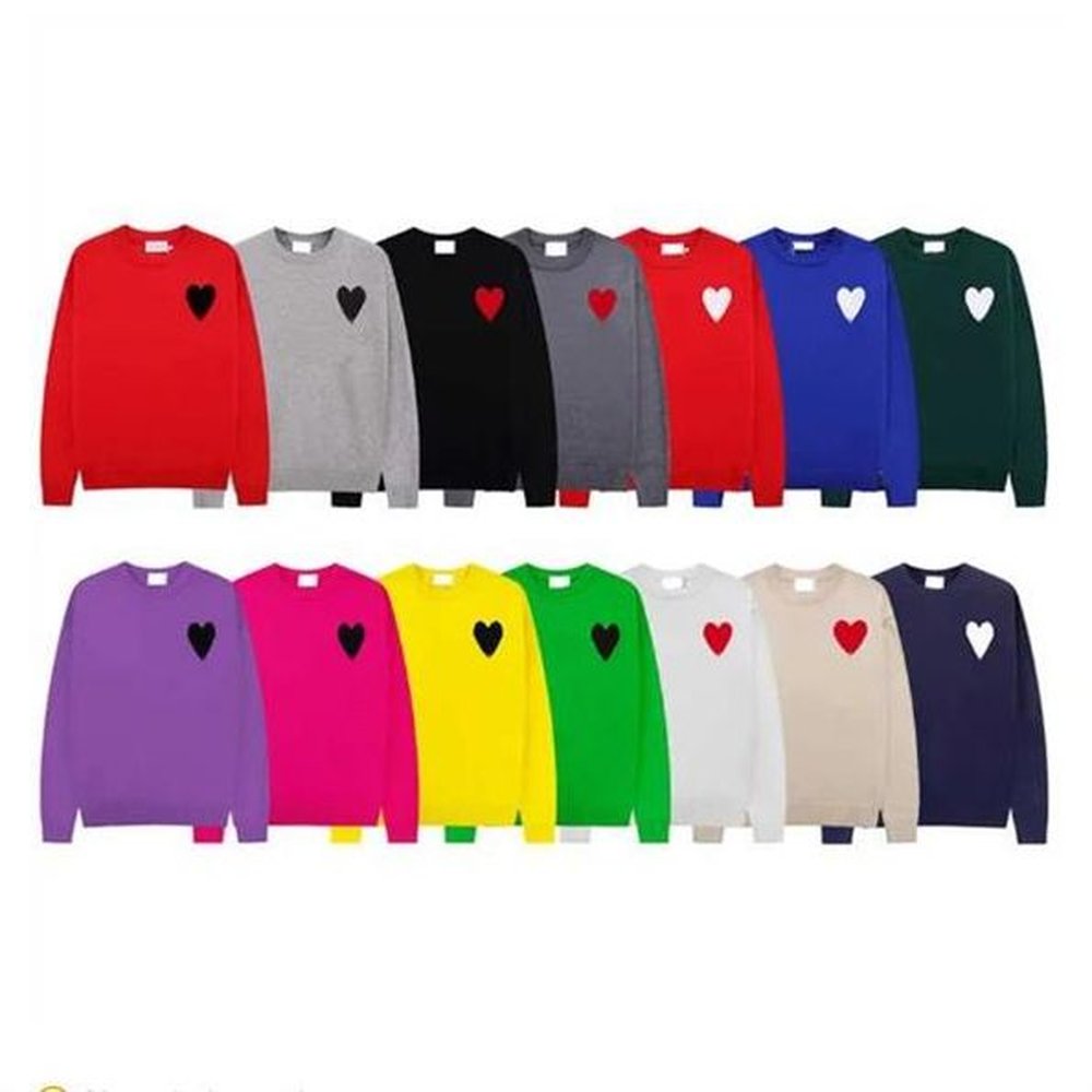 mens sweaters hoodies designer heart classic knitwear sweater womens candy-colored pullover sweater cardigan crew neck streetwear