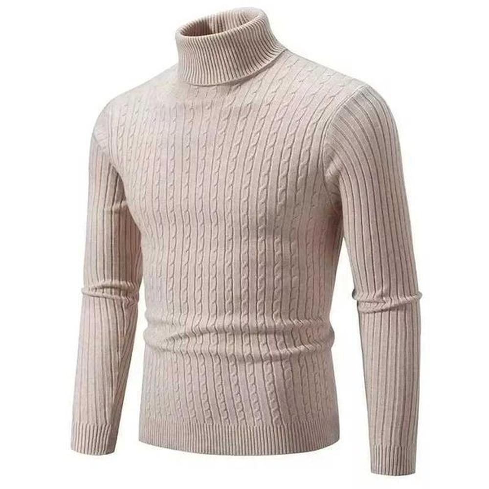 Men's Sweaters 2024 HOT SALE Mens High Neck Sweater Pullover Knitted Warm Casual Men Clothing Knitted Sweater Men Tops H241130