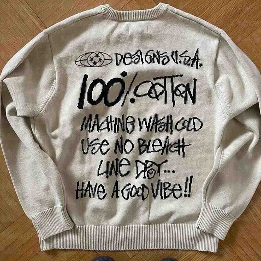 Mens Sweaters Men Sweater Winter Letters Graphic Pullover Harajuku Casual Loose Cotton Streetwear Women Hip Hop Knitted Unisex 230904