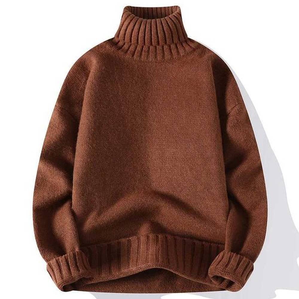 Men's Sweaters New Turtleneck Sweater Men Pullover Casual Solid Color Knitted Black Sweater Fashion Autumn Winter Men Clothing 2023 Swe