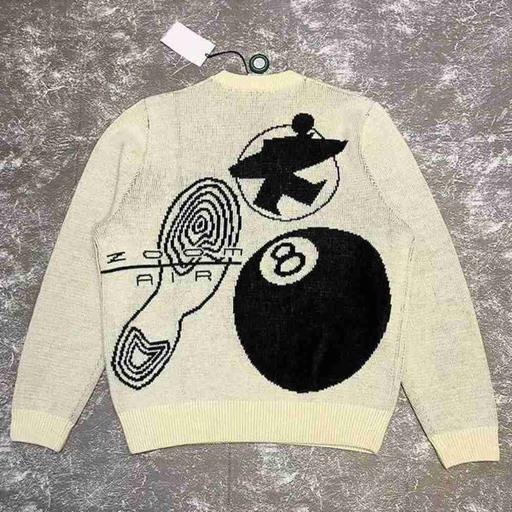 Men's Sweaters Round neck mens pull-out fashionable autumn/winter 2024 new American retro solid color printed cute couple sweater T2411