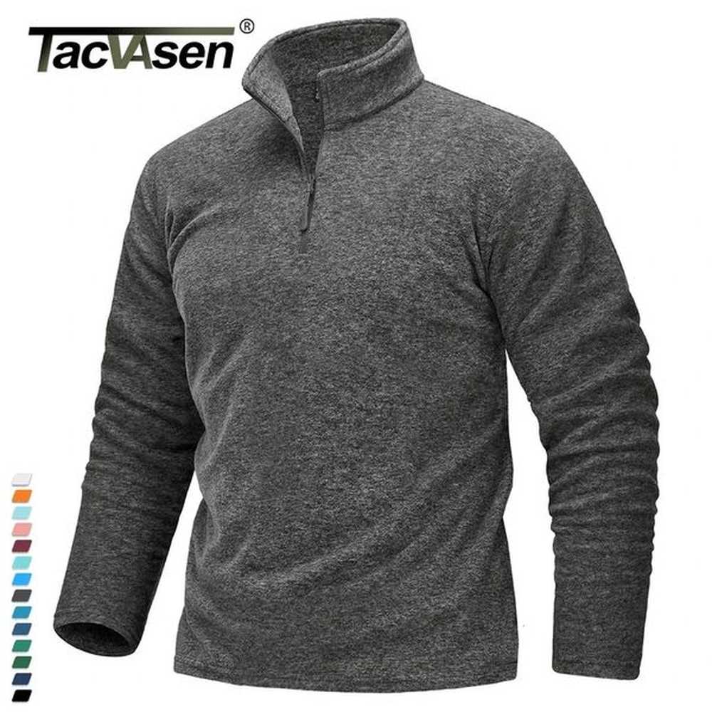 Men's Sweaters TACVASEN 1/4 Zipper Collar Spring Fleece Sweaters Mens Warm Sweatshirts Breathable Casual Sports Hiking Turtleneck Pullo