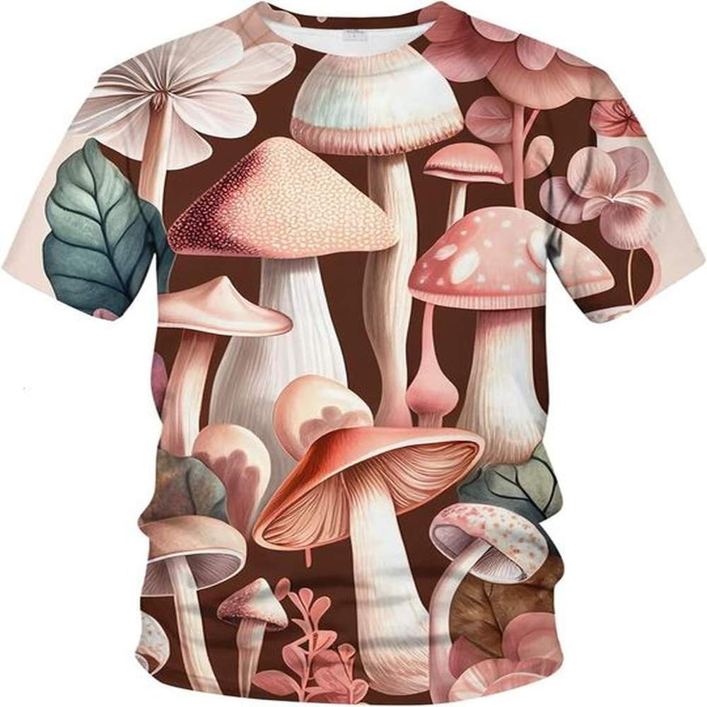 Mens T shirt Cute Mushroom Shirt Funny Aesthetic Men's T-Shirt tee Casual tops summer clothes Fashion Super cool Beautiful