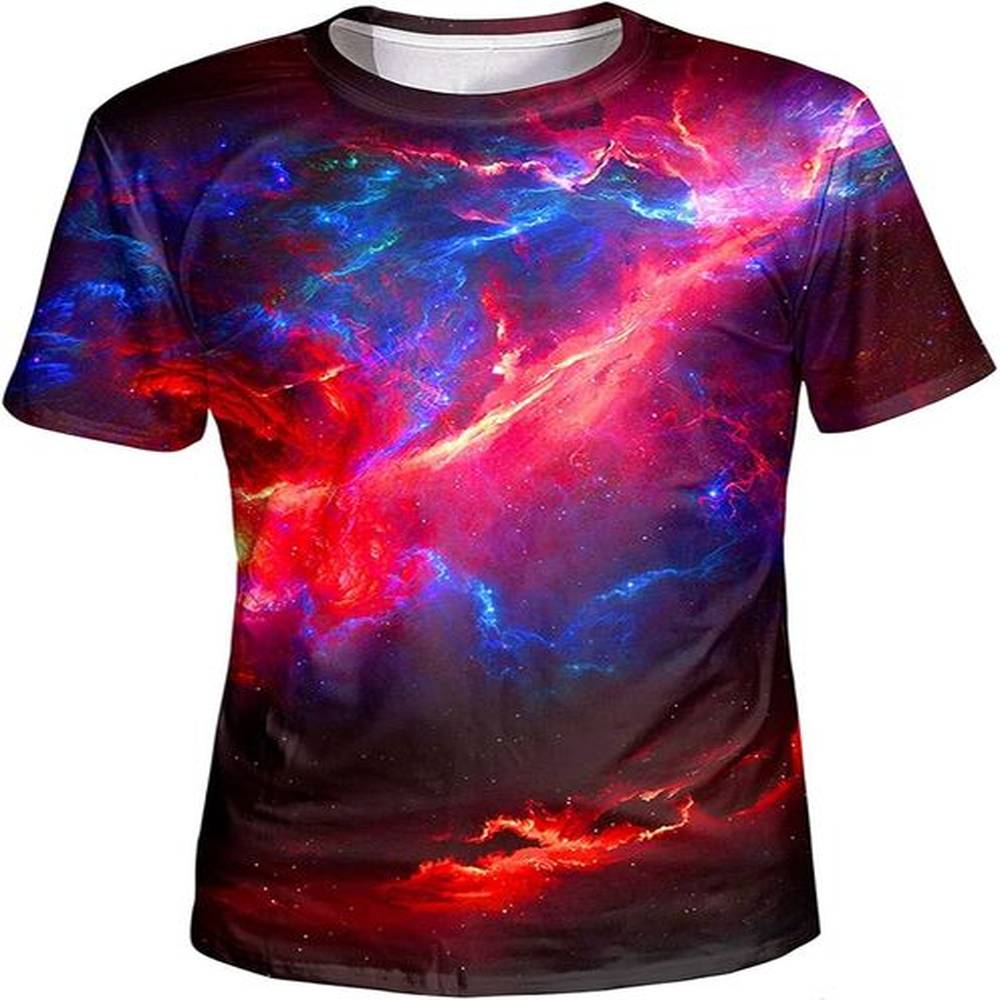 Mens T shirt Unisex 3D Graphic T-Shirt Colorful Design Short Sleeve Crewneck Digital Tee for Young tee Casual tops summer clothes Breathable